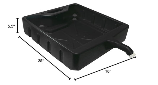 WirthCo Funnel King 20 Quart Open Drain Pan, Heavy-Duty Polyethylene Oil Change Catch Pan, 25 x 18 x 5.5 Inches (32972)
