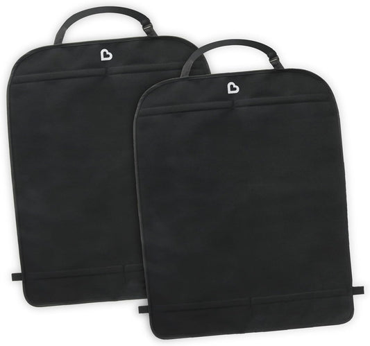 Munchkin® Back Seat Cover for Kids, Deluxe Kick Mats™ Car Seat Protector, Black, 2 Pack