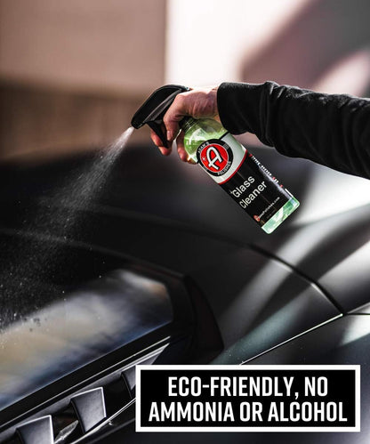 Adam's Polishes Glass Cleaner - Steak Free Car Wash Window Cleaner, All-Natural Streak Free Formula For Car Cleaning, Safe On Tinted & Non-Tinted Glass, Won't Strip Car Wax or Coating