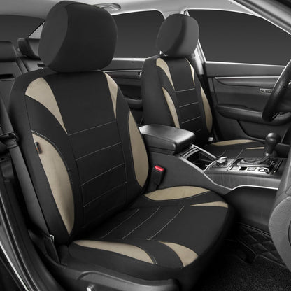CAR PASS Waterproof Car Seat Covers Front Seats Only with 5mm Composite EVA, Neoprene Car Seat Cover with Separate Headrest Cover, Quick Setup Universal Fit for Car SUV Trucks,Airbag Compatible（Gray