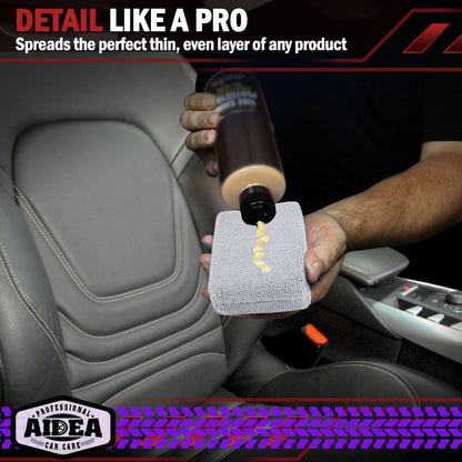AIDEA Microfiber Applicator Pad-8Pack, Car Wash Sponge, Premium Microfiber Sponge and Cleaning Pads, Perfect for Effortless Wax, Sealant, and Conditioner Application, Car Detailing Supplies, Blue