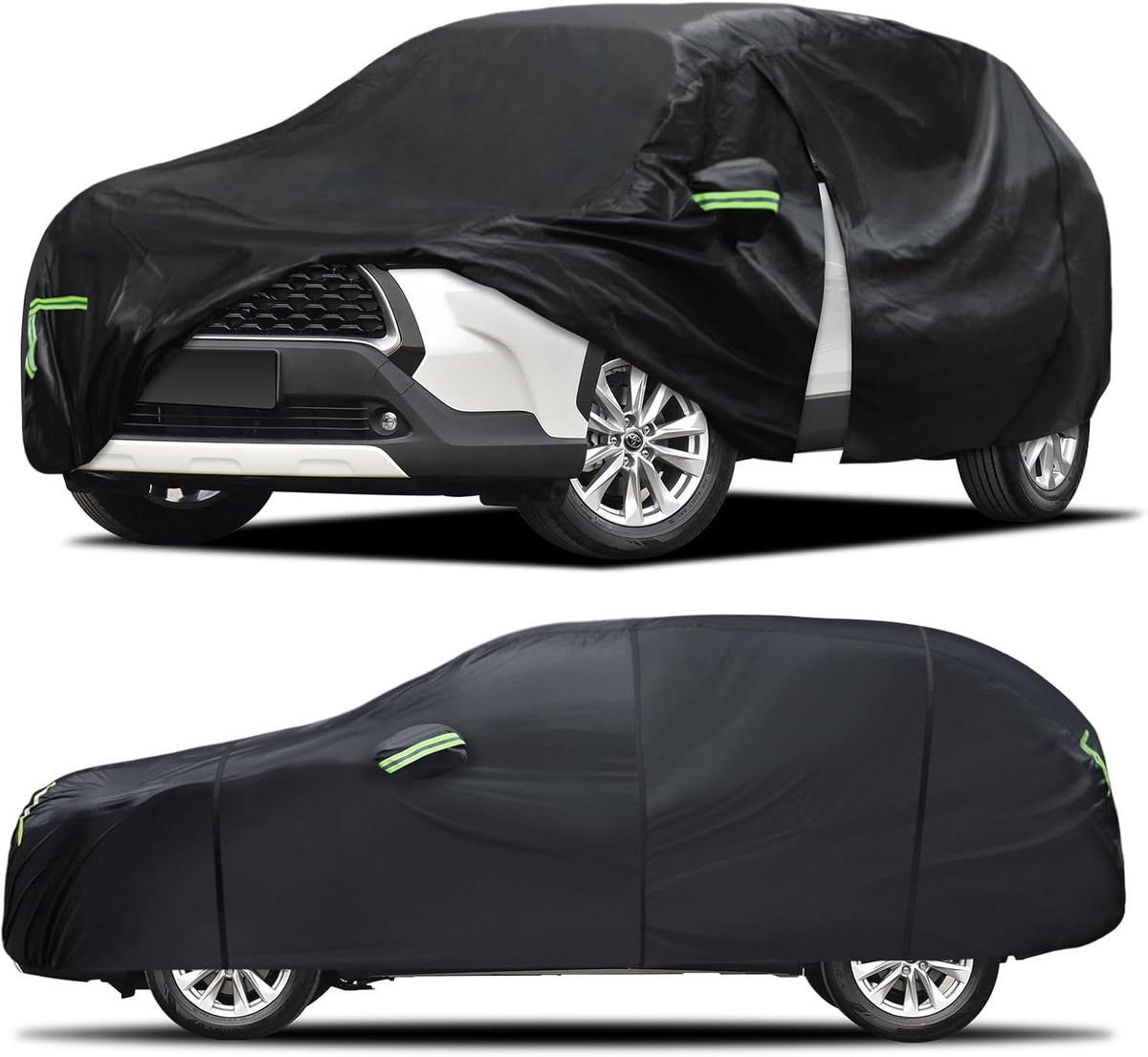 Car Cover Custom Fit for Honda CRV 1997-2025,Toyota RAV4 1996-2025, 6 Layers Truck Cover Waterproof All Weather for Automobiles,Outdoor Full Exterior Cover,Rain, Sun, Wind Protection,Black