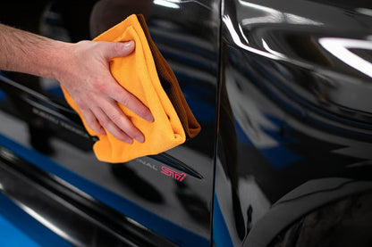 The Rag Company - The Edgeless Pearl - Professional Microfiber Detailing Towel for Ceramic Coating, Leveling & Sealant Removal, Scratch-Free & Tagless, 320gsm, 16x16 inches, Ice Grey - 12-Pack