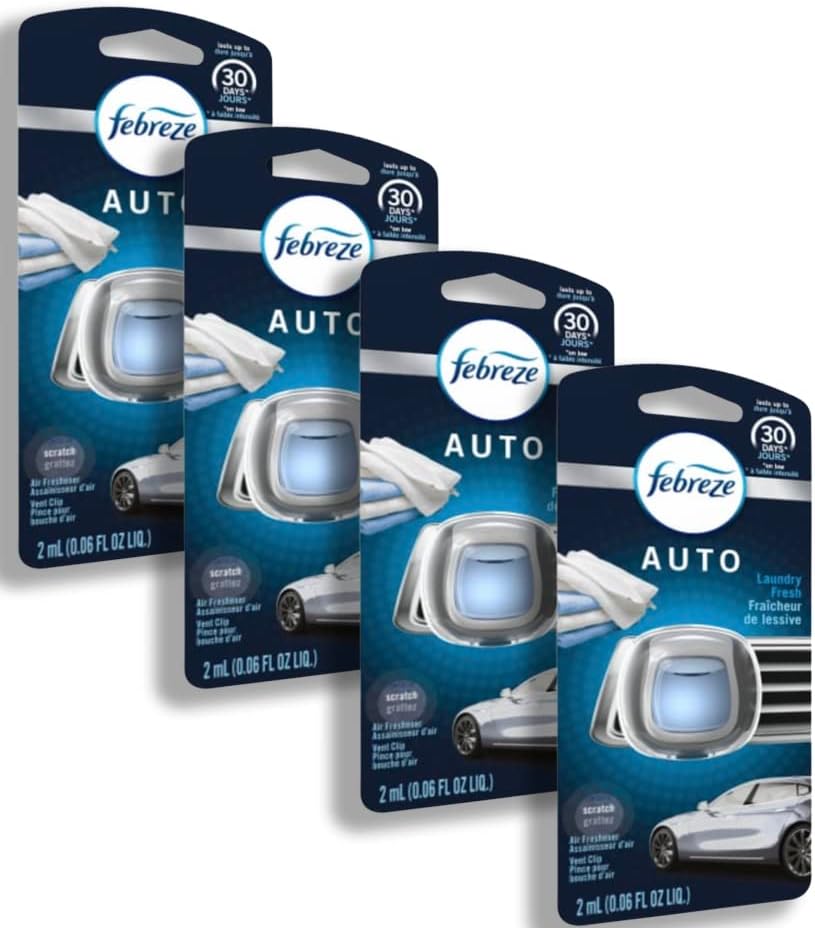 Febreze Car Vent Clips Air Freshener Smoke Odor Eliminator, Citrus Scent 2 Pack