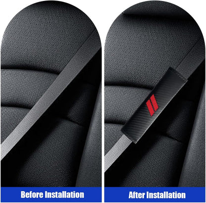 JDDRY 2PC Car Seat Belt Covers Pads,Seatbelt Strap Cover,Seat Belt Shoulder Strap Pads,Carbon Fiber Leather Car Interior Accessories(2Pack,Black-USA Flag)