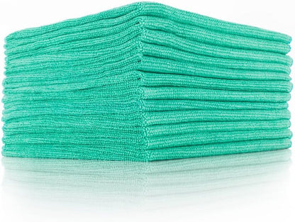 The Rag Company - The Edgeless Pearl - Professional Microfiber Detailing Towel for Ceramic Coating, Leveling & Sealant Removal, Scratch-Free & Tagless, 320gsm, 16x16 inches, Ice Grey - 12-Pack