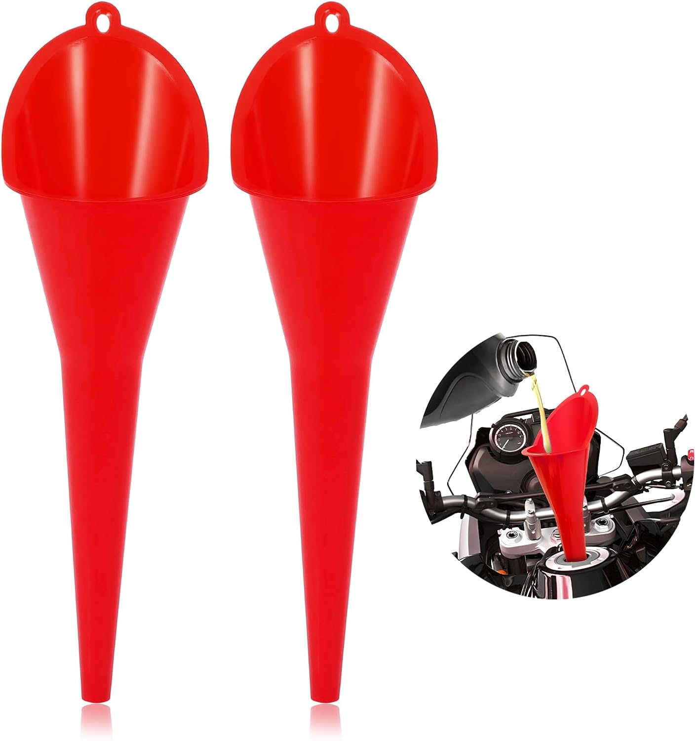 Oil Funnel, Multi-Purpose Plastic Long Neck Oil Funnel, Automotive Use Funnels for Filling Oils Lubricants Water Diesel, Kitchen Funnels for Filling Bottles Jars (Black)