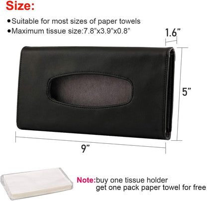 Fredysu Car Visor Tissue Holder, Sun Visor Napkin Holder Backseat Tissue Case, Premium Car Tissue Box for car, Vehicle (Black)
