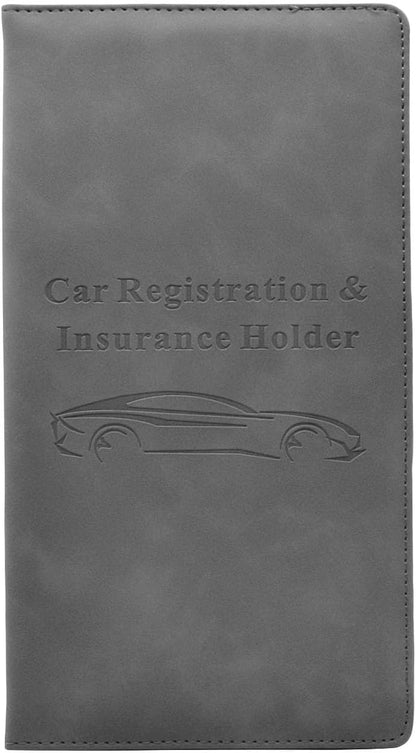 Car Registration and Insurance Card Holder - Vehicle Glove Box Document Organizer - Premium PU Leather Wallet Case - Driver License - Pink