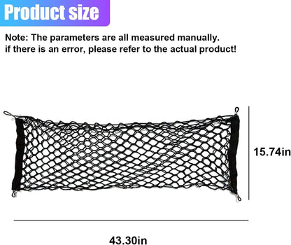 ZIMISI Car Cargo Net, Elastic Stretchable Car Trunk Cargo Storage Net with Hooks, Double-Layer Nylon Truck Organizer Mesh, Vehicle Interior Accessories for Most SUVs, Trucks (35.4x15.7 inch/90×40 cm)