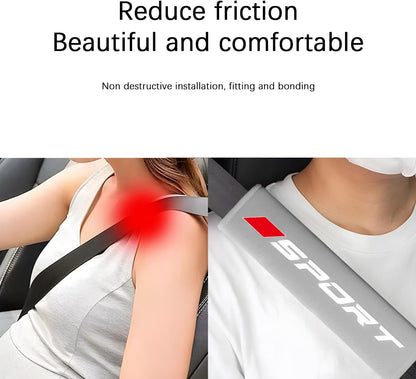 Mandark Car Seat Belt Pad, Vehicle Seatbelt Shoulder Strap Cover for More Comfortable Driving, Auto Interior Safety Belt Protection Cushion Accessories, Universal for SUV, Truck, RV (Black)