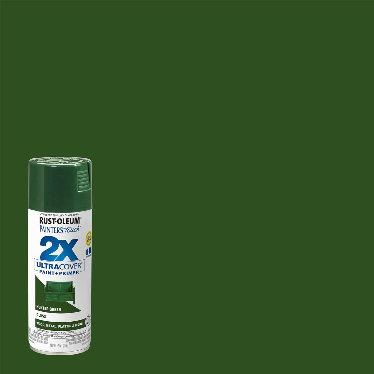 Rust-Oleum 334029 Painter's Touch 2X Ultra Cover Spray Paint, 12 oz, Gloss Clear - Colors F
