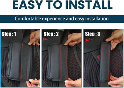 Osilly 2PCS Car Seat Belt Cover, Carbon Fiber Seatbelt Shoulder Protection, Soft Car Seat Belt Strap Cushion Protect Your Neck and Shoulder, Car Accessories Seat Belt Pad for Car Truck (Red)