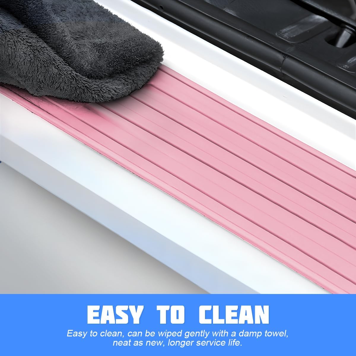 Car Rear Bumper Protector Guard, Anti-Scratch Abrasion Rubber Trunk Door Entry Sill Guard, Non-Slip Vehicle Trim Cover Protection Strip, Car Accessories for Most Cars and SUV (Black/Red/35.4" x2.7)