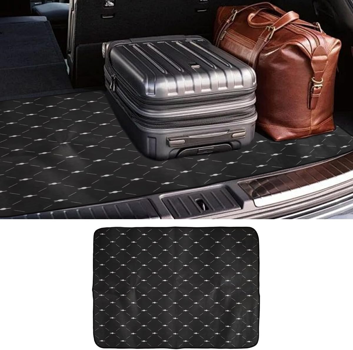 Car Trunk Cargo Liner, 38"×29" Scratch-Resistant Car Floor Mat, Washable Auto Trunk Protective Mat, Fashionable Vehicle Interior Decoration Accessories for SUVs, Trucks (Style1)