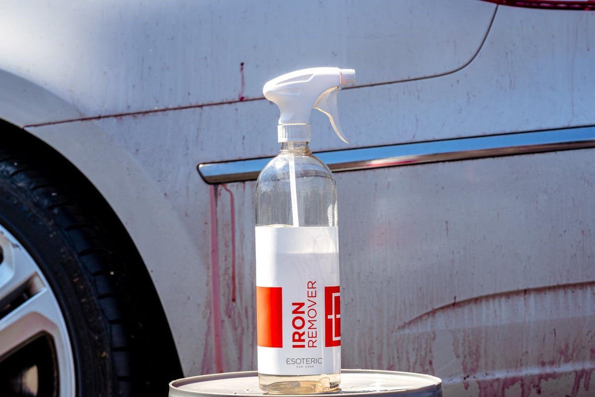 ESOTERIC Iron Remover Decontamination Spray, Easy to Use, Iron Remover Car Detailing Supplies, Activates Red, Less Odor, Removes Iron Brake Fallout, Perfect for Your Car Detailing Kit (16oz)