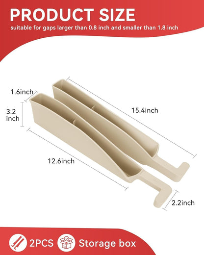 Car Seat Gap Filler, Seat Gap Organizer with Phone Holder, Car Seat Accessories, Car Organizer Fit Car SUV Truck-2PCS Black