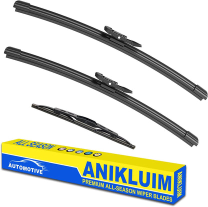 ANIKLUIM® 28"+28" Wiper Blades with 16" Rear Wiper Blade Set Replacement for 1996-2007 Caravan Town & Country Windshield Wipers Original Factory Quality (Pack of 3) - Colors A