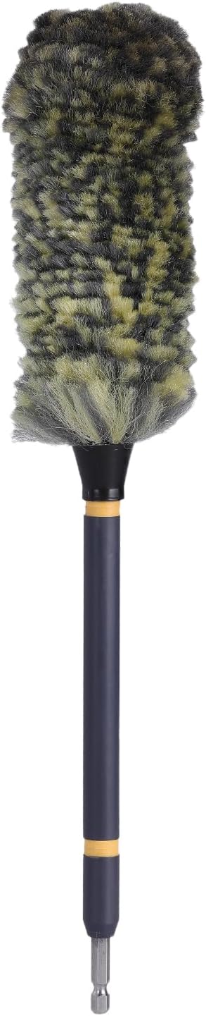 Mr. Detroit - Drill Wheel Brush w/Durable Soft Wool Microfiber Bristles and Steel Shaft for Car Tires, Wheels, Rims, Brakes and Any Other Narrow Spaces| Rim Brush Cleaning Tool w/Non-Scratch Bristle