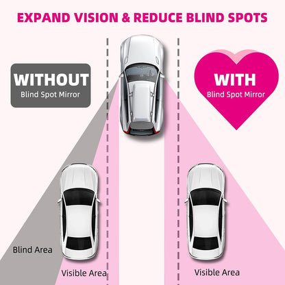 Blind Spot Mirror for Car (2 Pack) - HD Frameless Wide-Angle Convex Mirror for Side View Mirrors Blindspot - 2 Inch Round Self Adhesive Angle Adjustable Blind Spot Mirrors for Car, SUV, Trucks