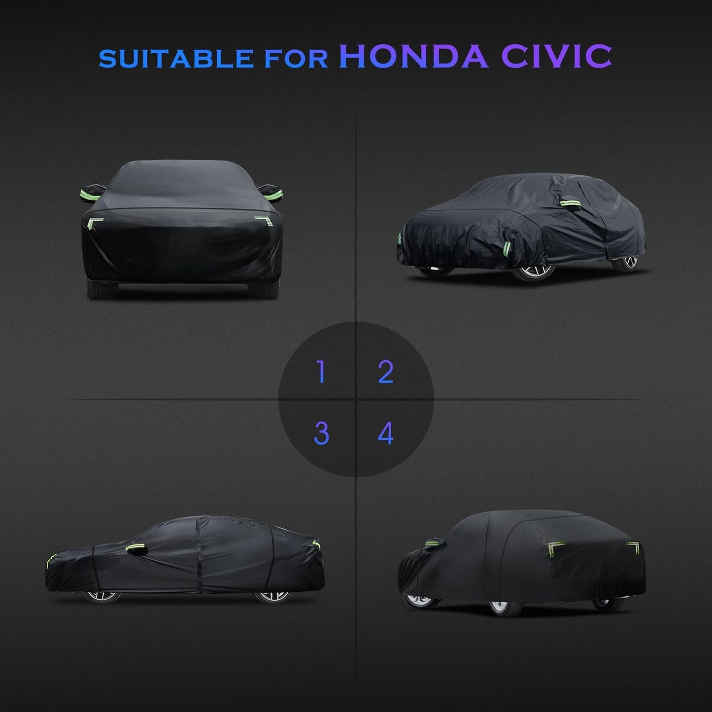 Car Cover Custom Fit for Honda CRV 1997-2025,Toyota RAV4 1996-2025, 6 Layers Truck Cover Waterproof All Weather for Automobiles,Outdoor Full Exterior Cover,Rain, Sun, Wind Protection,Black