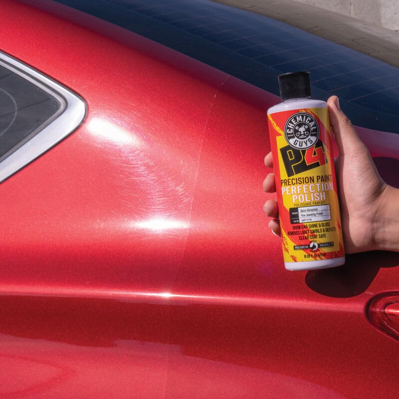 Chemical Guys C4 & P4 Clear Cut Correction Compound and Precision Paint Perfection Polish Combo - Removes Scratches, Swirls, Towel Marks, and Etching, Restores Gloss, Polishing Kit - 2 x 16 oz