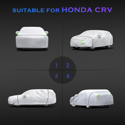 Car Cover Custom Fit for Honda CRV 1997-2025,Toyota RAV4 1996-2025, 6 Layers Truck Cover Waterproof All Weather for Automobiles,Outdoor Full Exterior Cover,Rain, Sun, Wind Protection,Black