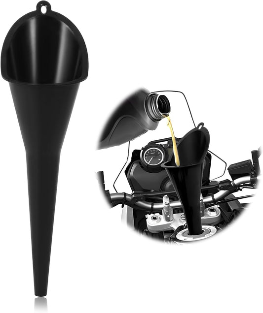 Oil Funnel, Multi-Purpose Plastic Long Neck Oil Funnel, Automotive Use Funnels for Filling Oils Lubricants Water Diesel, Kitchen Funnels for Filling Bottles Jars (Black)