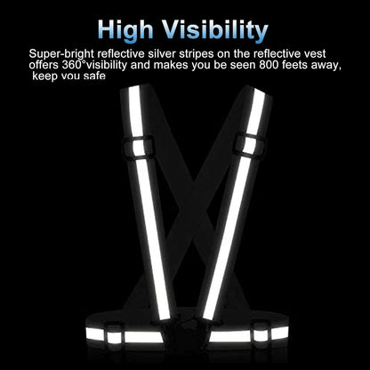 Reflective Vest Running Gear, 2Pack High Visible Safety VES for Cycling Jogging Running Walking, Adjustable for Men Women