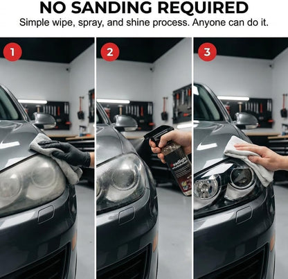 Professional Car Headlight Restoration Kit, Cleaning and Polishing Spray, Multifunctional Headlight Oxidation Remover, for Vehicle Maintenance