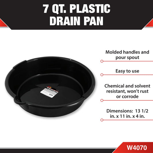 Performance Tool W4071 Black Oil Drain Pan (4.5 gallon)
