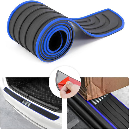 Car Rear Bumper Protector Guard, Anti-Scratch Abrasion Rubber Trunk Door Entry Sill Guard, Non-Slip Vehicle Trim Cover Protection Strip, Car Accessories for Most Cars and SUV (Black/Red/35.4" x2.7)