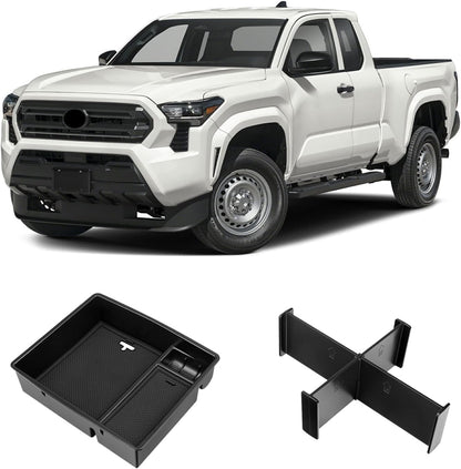 Glove Box Dividers Organizer Compatible with Toyota 2016-2020 2021 2022 2023 Tacoma Accessories Black ABS Material Center Console Organizer