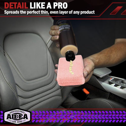 AIDEA Microfiber Applicator Pad-8Pack, Car Wash Sponge, Premium Microfiber Sponge and Cleaning Pads, Perfect for Effortless Wax, Sealant, and Conditioner Application, Car Detailing Supplies, Blue
