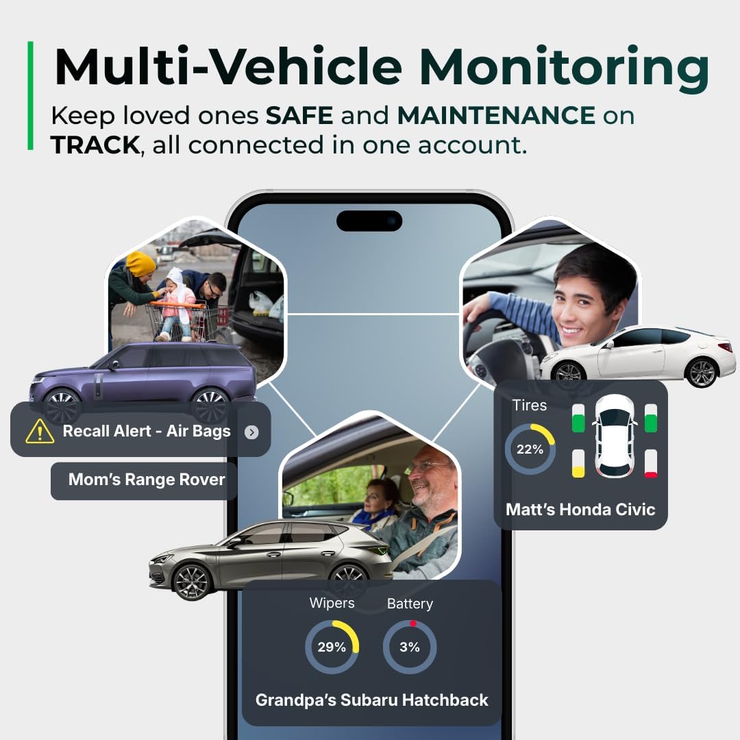 FIXD Bluetooth OBD2 Scanner - Car Diagnostic Check Engine Code Reader | 1-Pack | iPhone/Android compatible | Automotive scan tool for repairs + buying | Enhanced manufacturer data