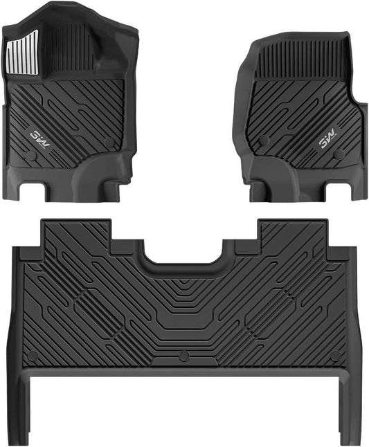 3W Ford Bronco Floor Mats & Cargo Liner & Back Seat Cover Custom Fit for 2021-2025 2026 Bronco 4 Door All Weather Custom Fit Ford Bronco Accessories (Not for Sport & Rubberized Floor)