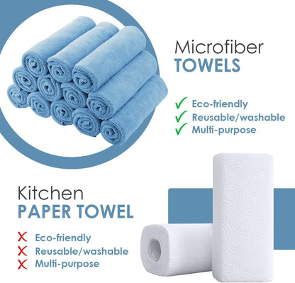 Avalon Towels Microfiber Cleaning Cloths (Value Pack of 36) - Size 16 x 16 Inches, Highly Absorbent Cleaning Rags, Lint Free, Reusable and Washable, Microfiber Towels for Cars