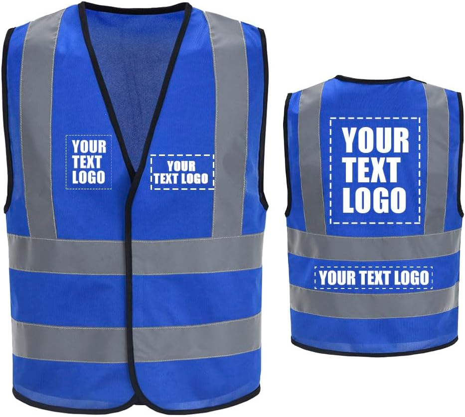 AYKRM 12 colour High visibility viz vest hi vis viz reflective work construction safety vest (XS-8XL) - Colors B