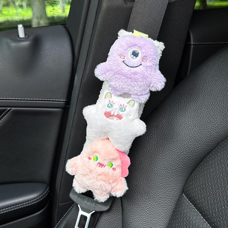 Baby Car Seat Neck Cover, Car Seat Strap Cover, Seat Belt Cushions Pads, Shoulder Strap Protectors, Reversible Pram Harness Covers in Minky Dinosaur, Baby Neck Pad Protector