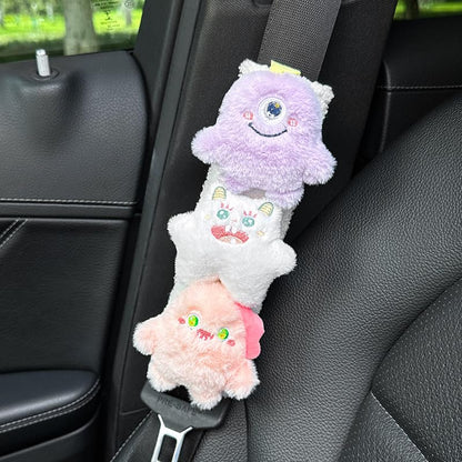 Baby Car Seat Neck Cover, Car Seat Strap Cover, Seat Belt Cushions Pads, Shoulder Strap Protectors, Reversible Pram Harness Covers in Minky Dinosaur, Baby Neck Pad Protector