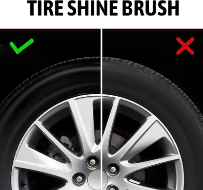 BABYSHEEP Car Tire Shine Applicator,Vegan Tire Shine Brush with Stand for Auto Detailing Cleaning Service (Black)