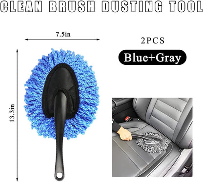 KVAEY Car Dash Duster Brush, Super Soft Microfiber Multi-Functional Car Cleaning Brush, Scratch Free Dash Dusting Tool with a Anti-Skid Handle for Vehicle Home Kitchen Cleaning (Gray)