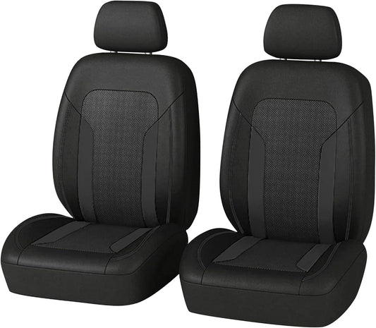 2 Pack Universal Car Seat Cover with Breathable Mesh Backrest,Comfortable Car Seat Protector with Foam Padding and Retaining Buckle,Highly Elastic Car Seat Covers Full Set (Pink)