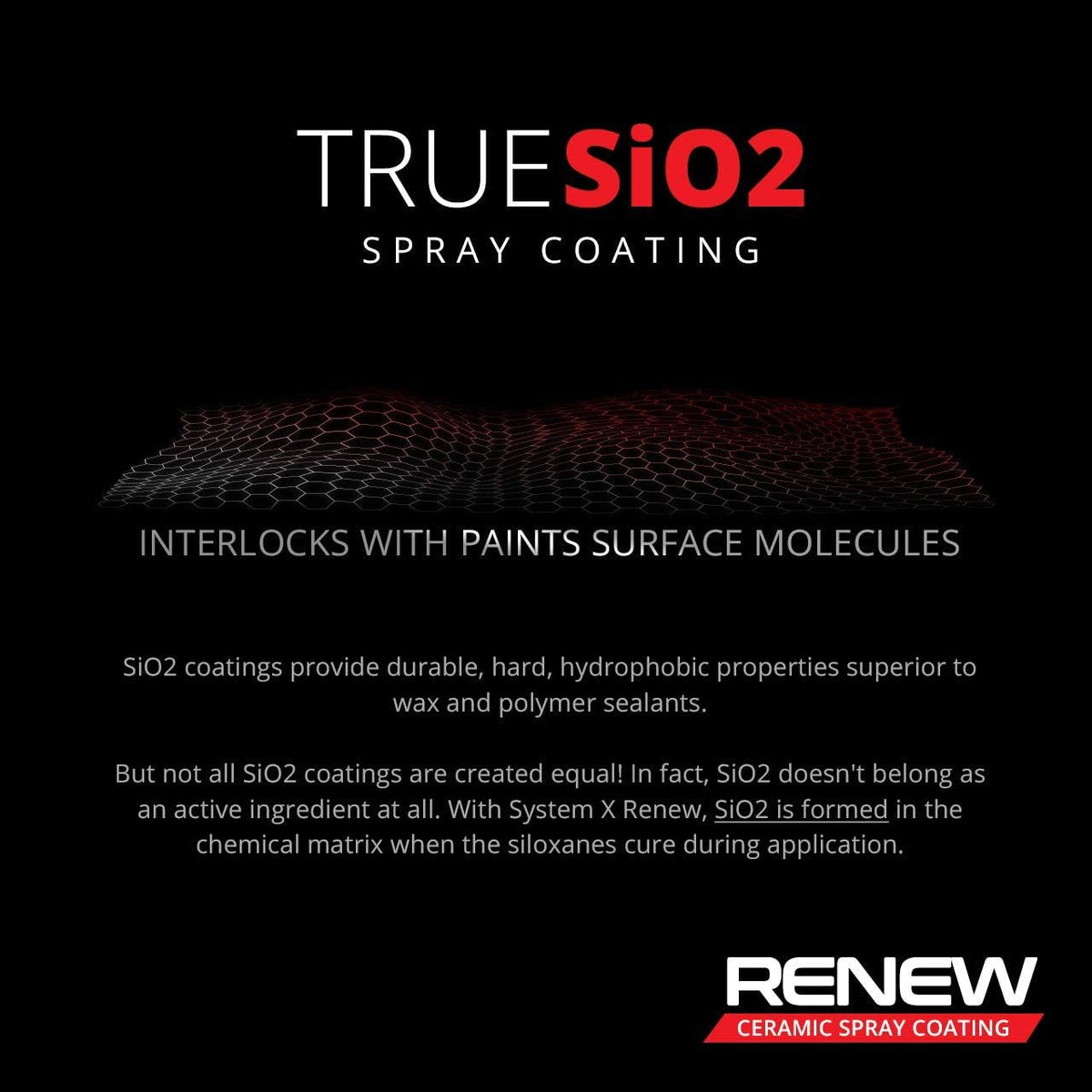 System X Renew Ceramic Spray Coating - Ultra Hydrophobic DIY Ceramic Nano Coat - Super Slick Finish & Feel - Superior to Wax & Polymer Sealants - 9+ months of True SiO2 Paint Protection (16.9 FL OZ)
