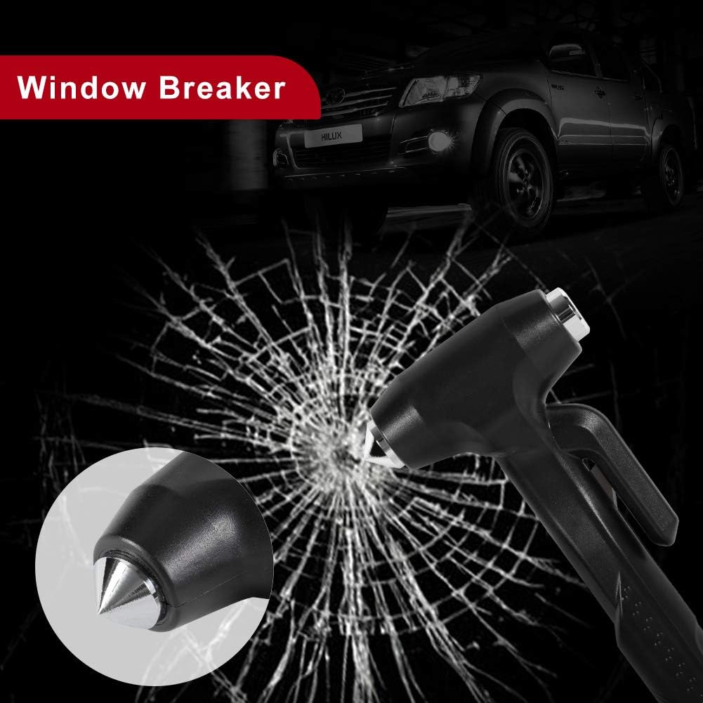 MOTORBUDDY 2-Pack Car Safety Hammer Seatbelt Cutter, Auto Emergency Escape Hammer with Window Glass Breaker and Seat Belt Cutter, Striking Red Escape Tool for Car Accidents