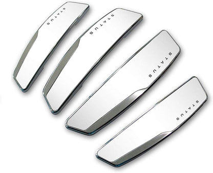 STATUS 4Pcs High Glossy Slim Door Edge Guards Bumper Protector Trim Guard Sticker Molding for Motors Auto Vehicle (White)