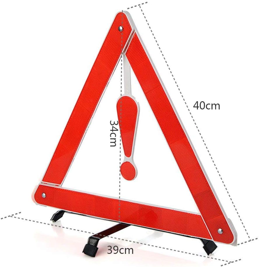 Triangle Reflector,Universal Foldable Emergency Car Truck Van Warning Triangle Signs Road Safety Reflective Exclamation Point Sign Triangle Warning Kit Tool with Carrying Case (1 Pack)