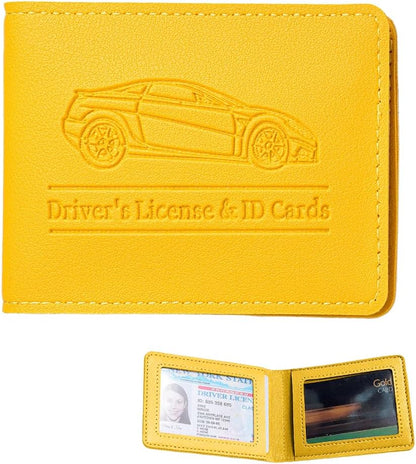 Car Registration Insurance Holder, Vehicle Document Glove Box Organizer, Small Automotive Interior Comparment Driver License Case Accessories for Men Women, Universal Fit (Red)