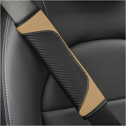 Osilly 2PCS Car Seat Belt Cover, Carbon Fiber Seatbelt Shoulder Protection, Soft Car Seat Belt Strap Cushion Protect Your Neck and Shoulder, Car Accessories Seat Belt Pad for Car Truck (Red)