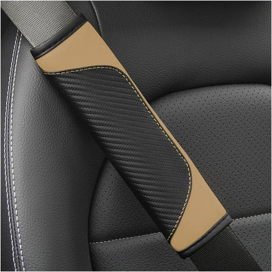Osilly 2PCS Car Seat Belt Cover, Carbon Fiber Seatbelt Shoulder Protection, Soft Car Seat Belt Strap Cushion Protect Your Neck and Shoulder, Car Accessories Seat Belt Pad for Car Truck (Red)